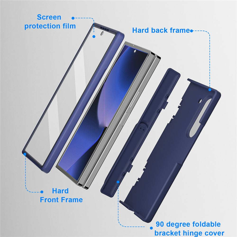GW181 til Samsung Galaxy Z Fold6 5G Cover Gummieret hårdt PC Kickstand Telefoncover