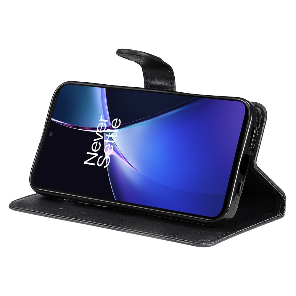 OnePlus Nord CE4 Lite 5G / Oppo K12x 5G (Kina) Skal Enfärgat Läder Mobilskal Plånboksfodral med Rem