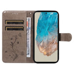For Samsung Galaxy M35 5G PU Leather Cases Flower Pattern Wallet Stand Phone Cover with Strap
