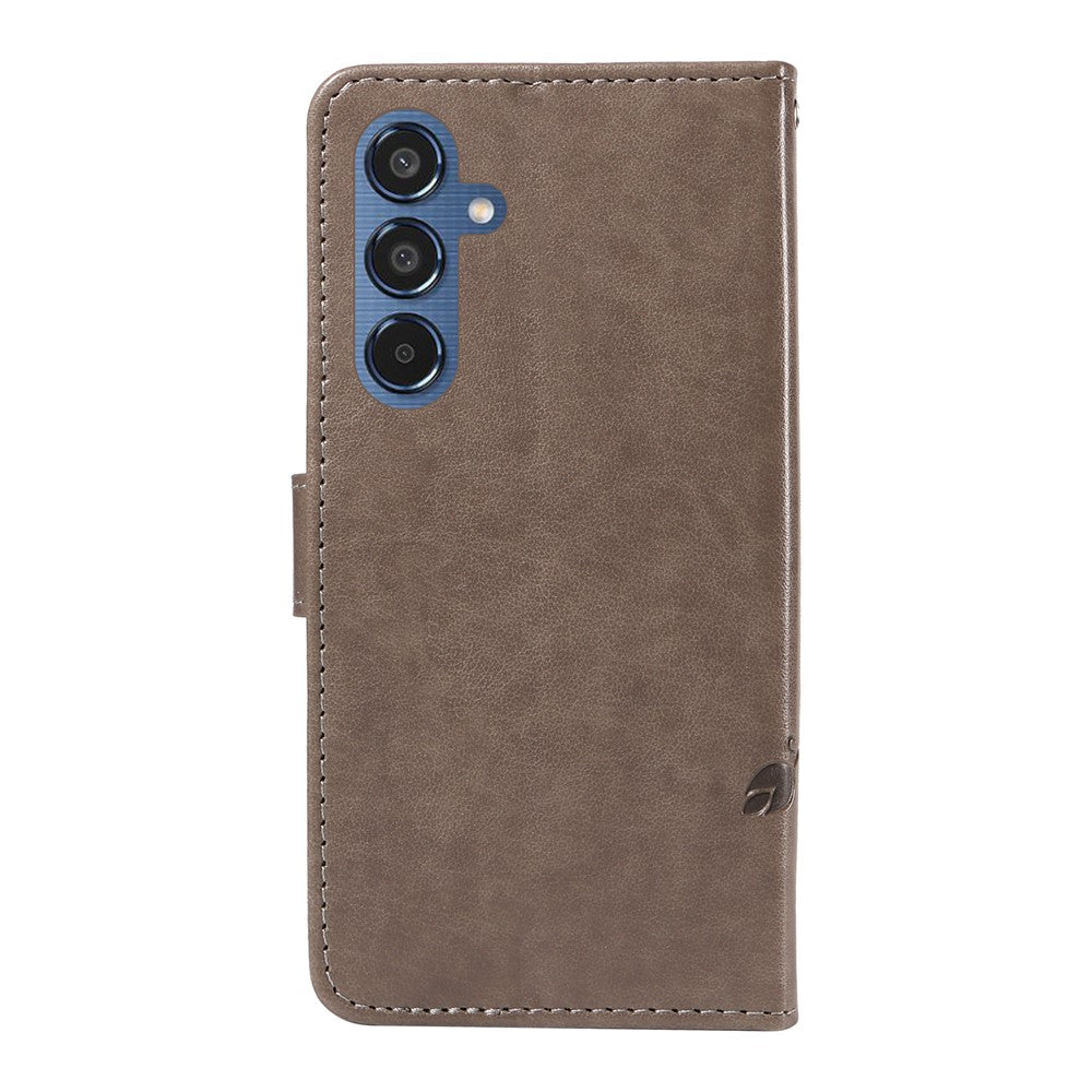 For Samsung Galaxy M35 5G PU Leather Cases Flower Pattern Wallet Stand Phone Cover with Strap