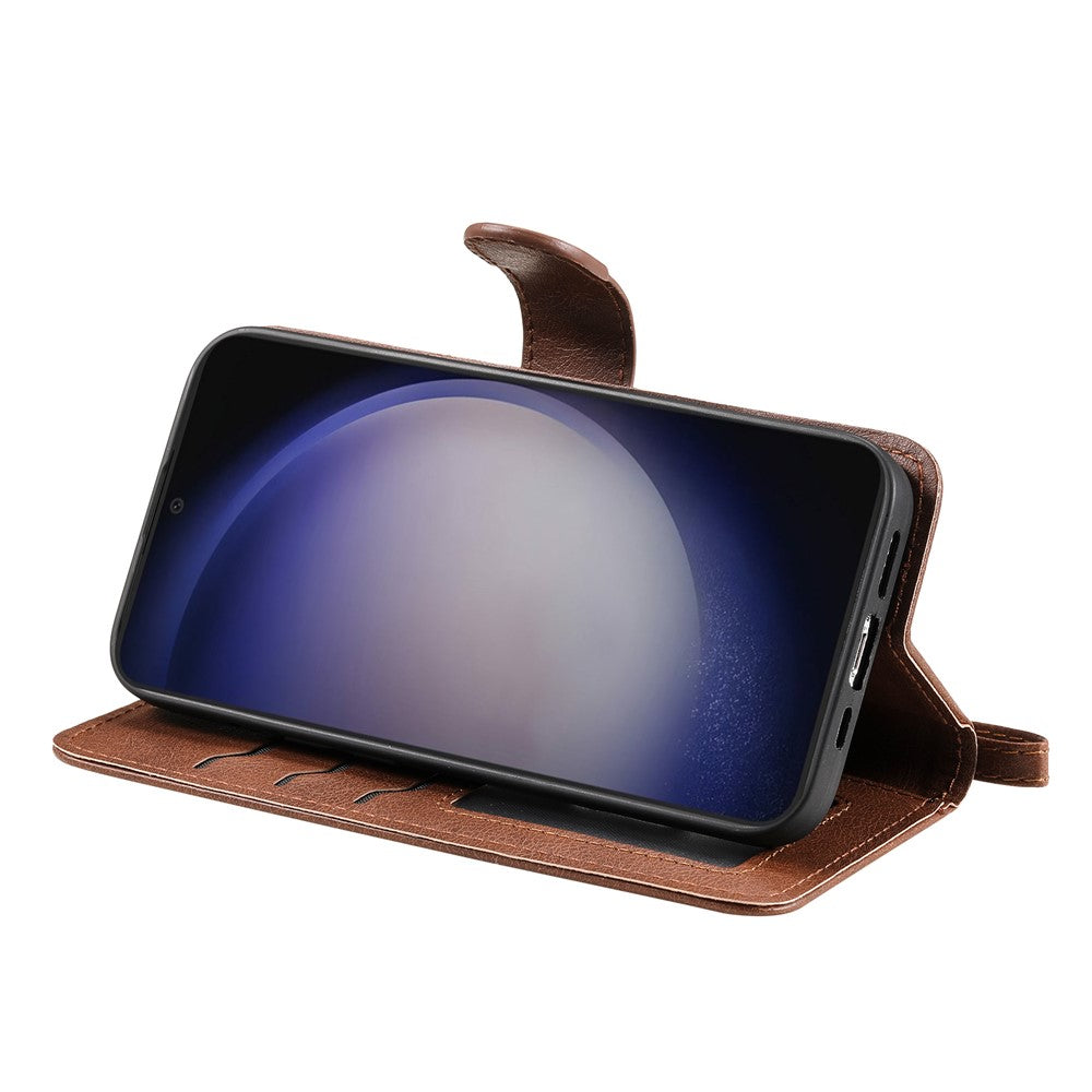 För Samsung Galaxy S25+ / S24+ fodral 2 i 1 löstagbart magnetiskt plånboksfodral i läder med rem
