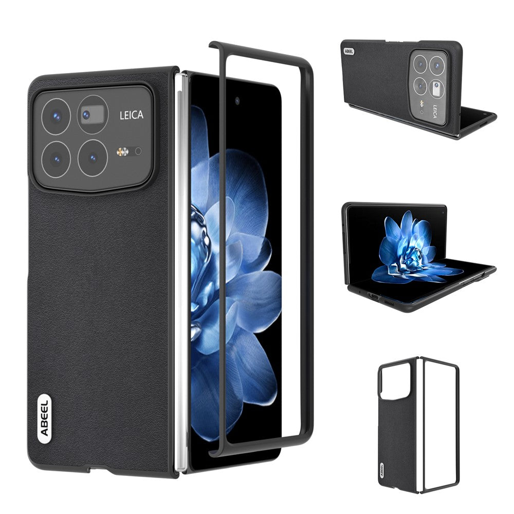 ABEEL Skal till Xiaomi Mix Fold 4 5G – Äkta nötläder + PC – Fallskyddande mobilskal