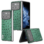 ABEEL For Xiaomi Mix Fold 4 5G Case Genuine Cow Leather+PC Phone Cover Ostrich Texture