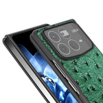 ABEEL For Xiaomi Mix Fold 4 5G Case Genuine Cow Leather+PC Phone Cover Ostrich Texture