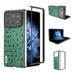 ABEEL For Xiaomi Mix Fold 4 5G Case Genuine Cow Leather+PC Phone Cover Ostrich Texture