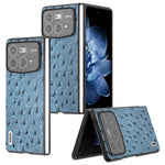 ABEEL For Xiaomi Mix Fold 4 5G Case Genuine Cow Leather+PC Phone Cover Ostrich Texture