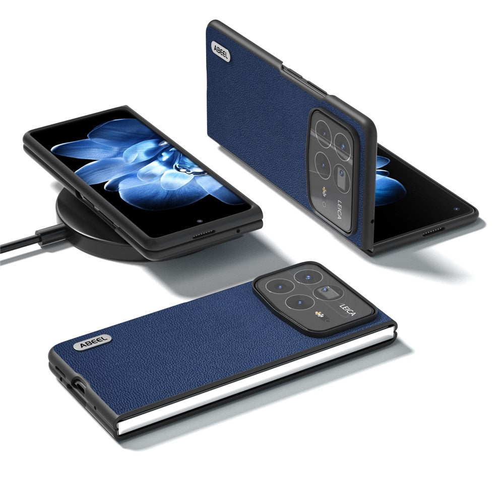 ABEEL For Xiaomi Mix Fold 4 5G Case Genuine Cow Leather+PC Protective Phone Cover