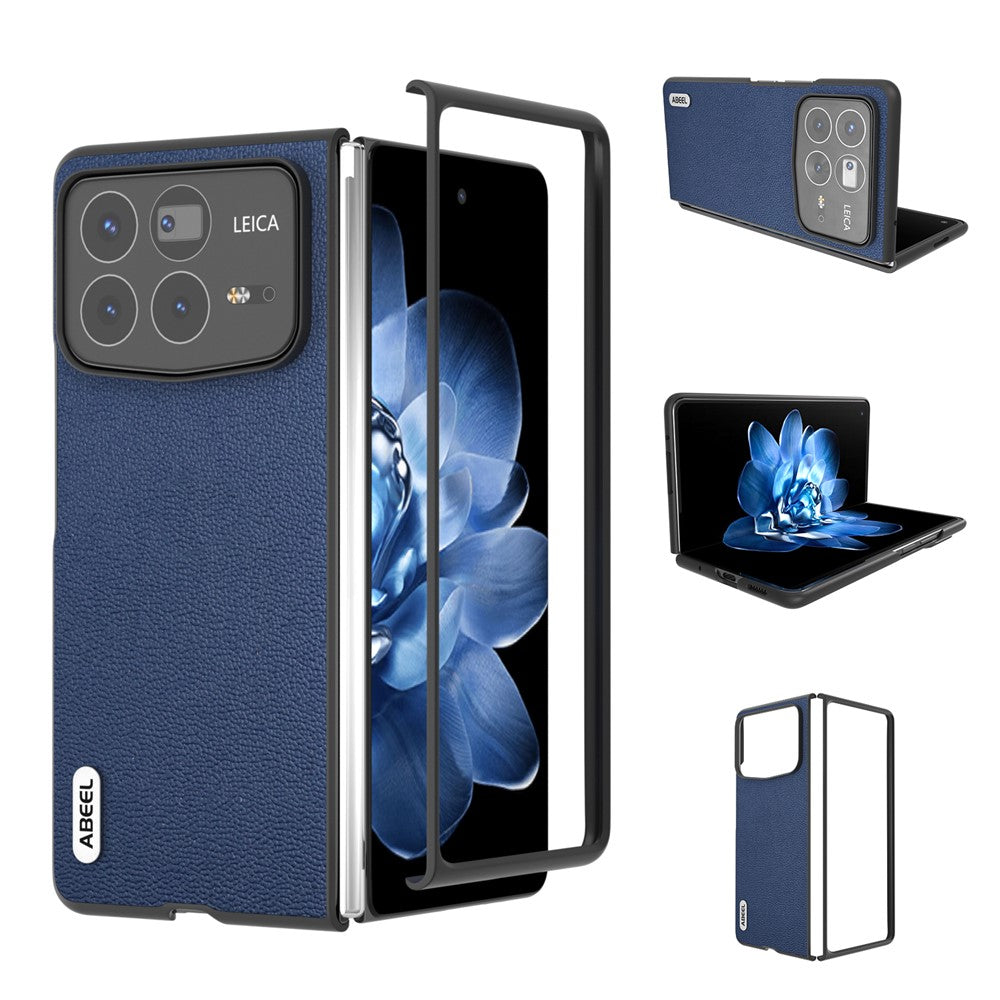 ABEEL For Xiaomi Mix Fold 4 5G Case Genuine Cow Leather+PC Protective Phone Cover