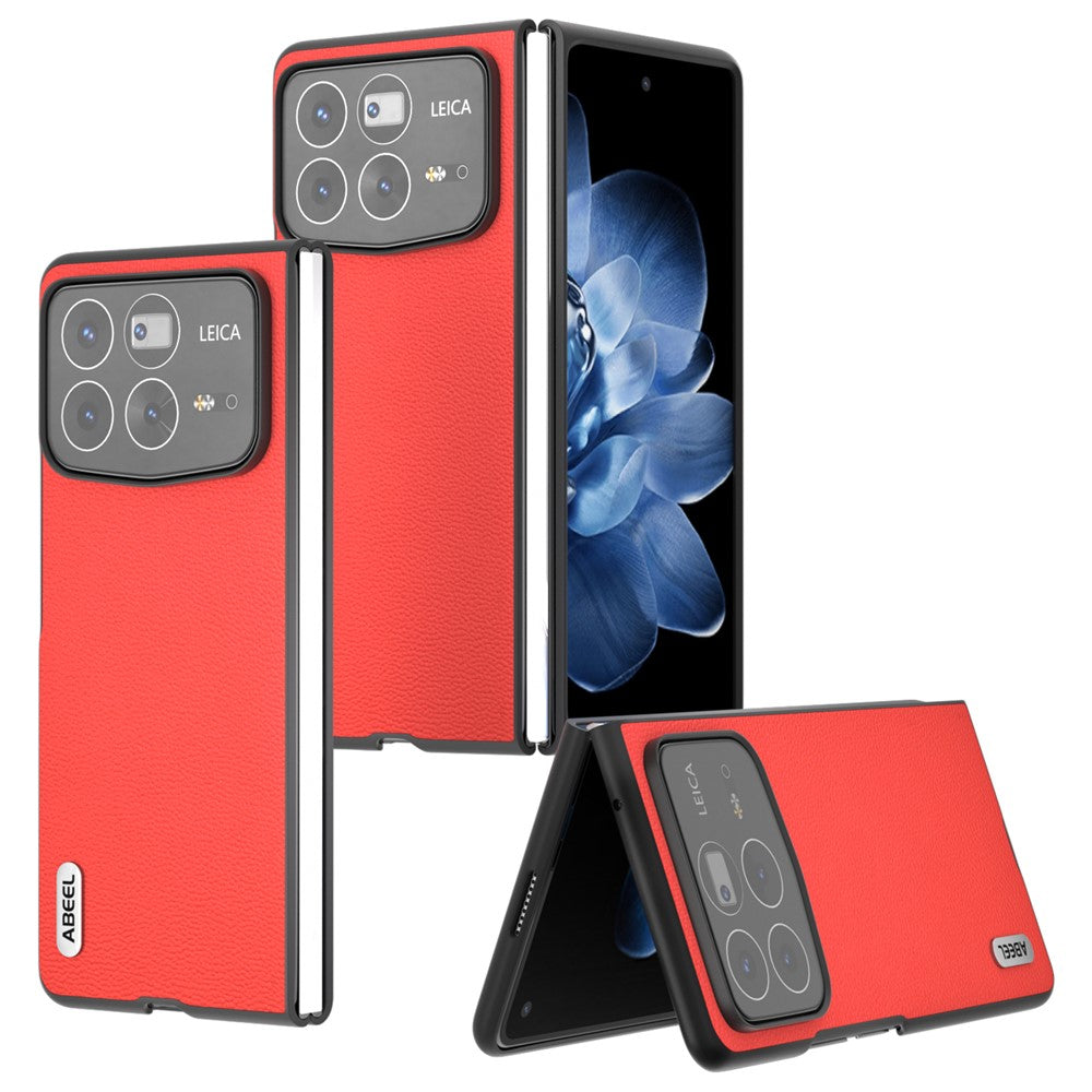 ABEEL For Xiaomi Mix Fold 4 5G Case Genuine Cow Leather+PC Protective Phone Cover