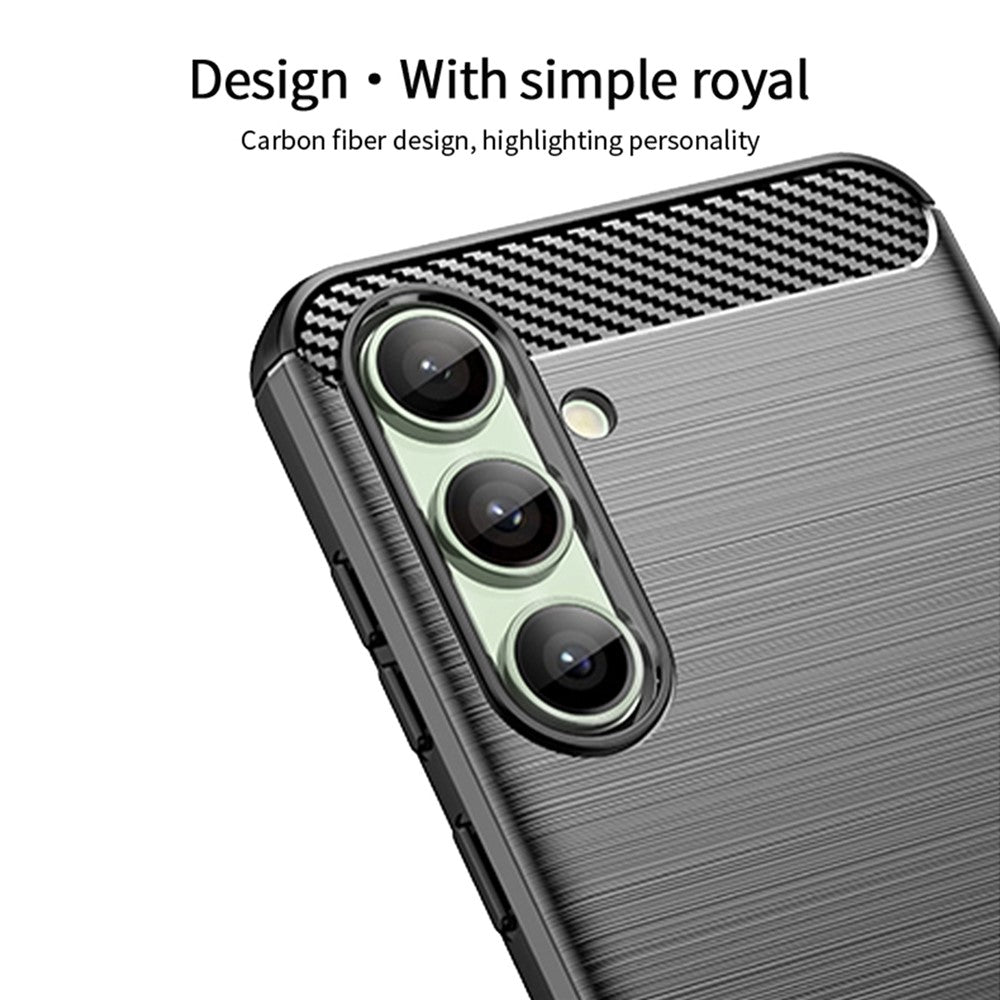 MOFI JK TPU Series-1 TPU-cover til Samsung Galaxy S24 FE, kulfibertekstur, mobilbeskyttelse