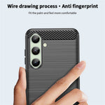 MOFI JK TPU Series-1 TPU-cover til Samsung Galaxy S24 FE, kulfibertekstur, mobilbeskyttelse