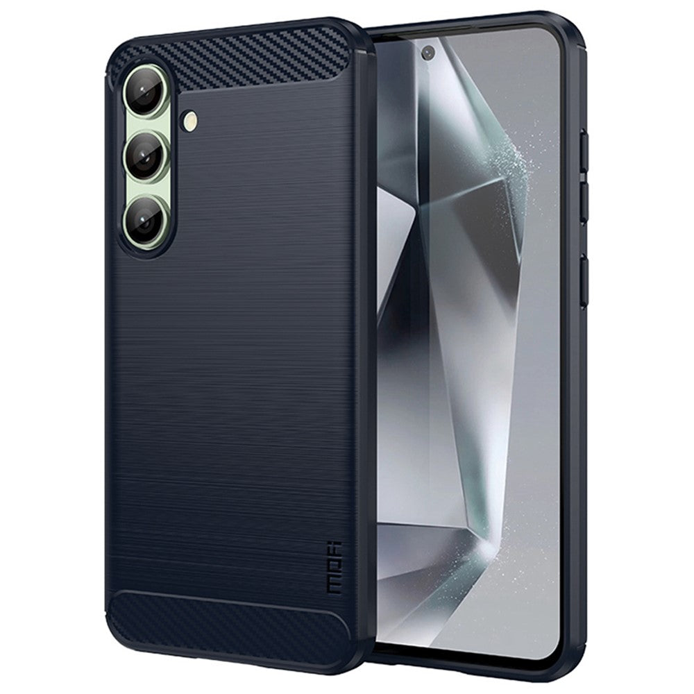 MOFI JK TPU Series-1 TPU-cover til Samsung Galaxy S24 FE, kulfibertekstur, mobilbeskyttelse