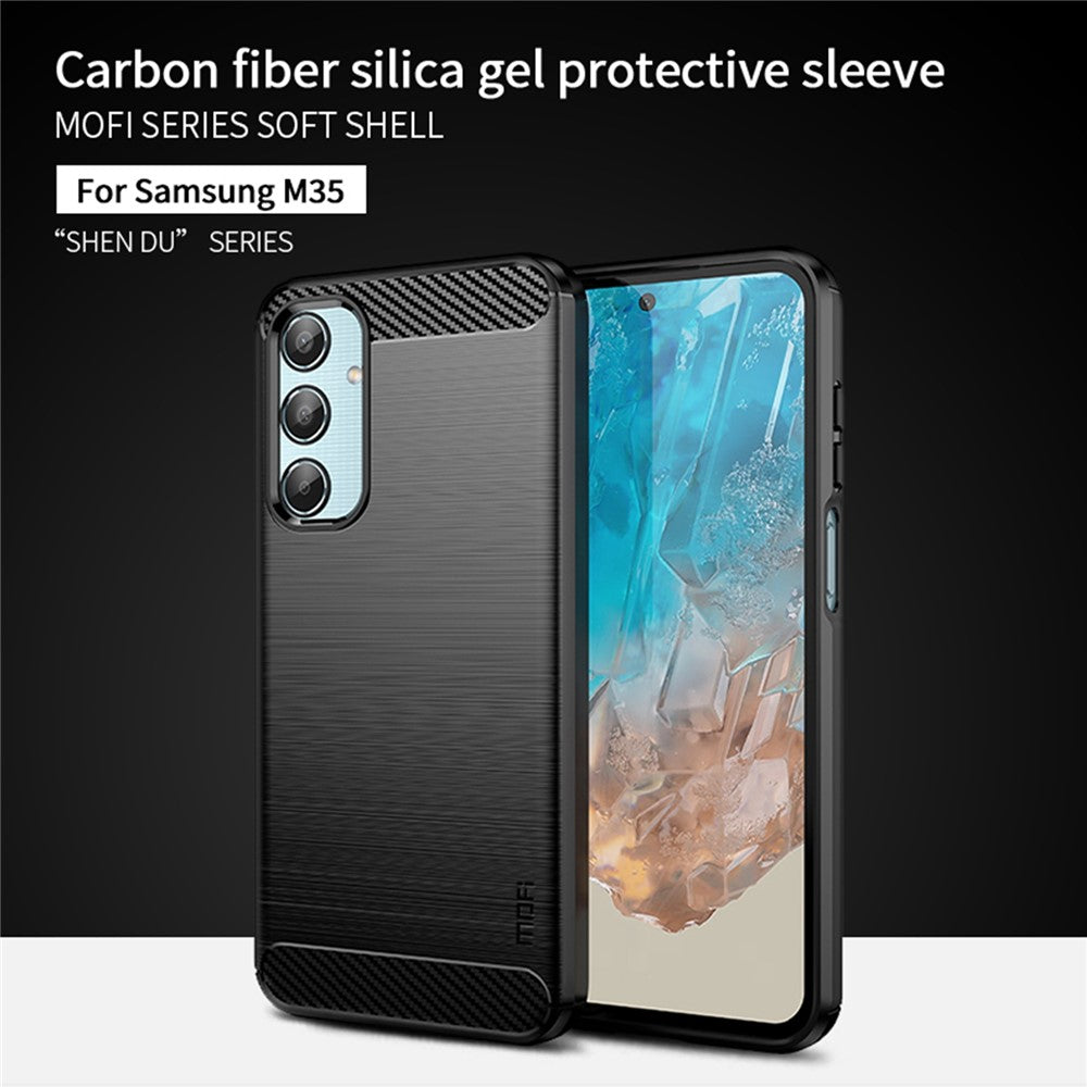 MOFI JK TPU Series-1 For Samsung Galaxy M35 5G TPU Phone Case Carbon Fiber Texture