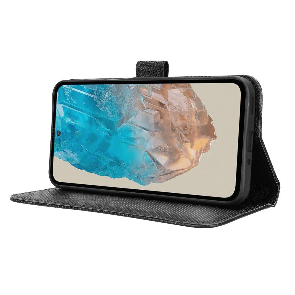 Til Samsung Galaxy M35 5G Cover Diamond Texture PU Læder Telefoncover