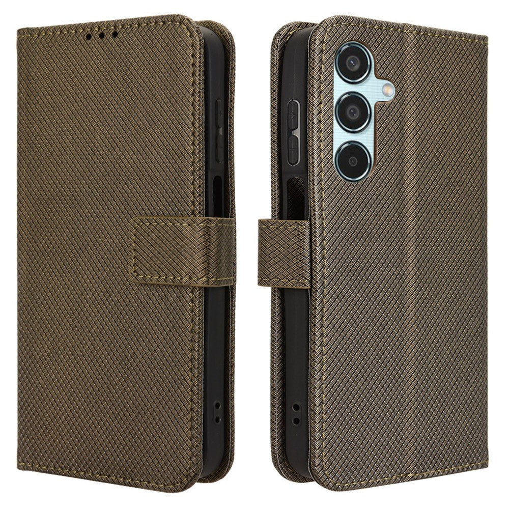 Til Samsung Galaxy M35 5G Cover Diamond Texture PU Læder Telefoncover