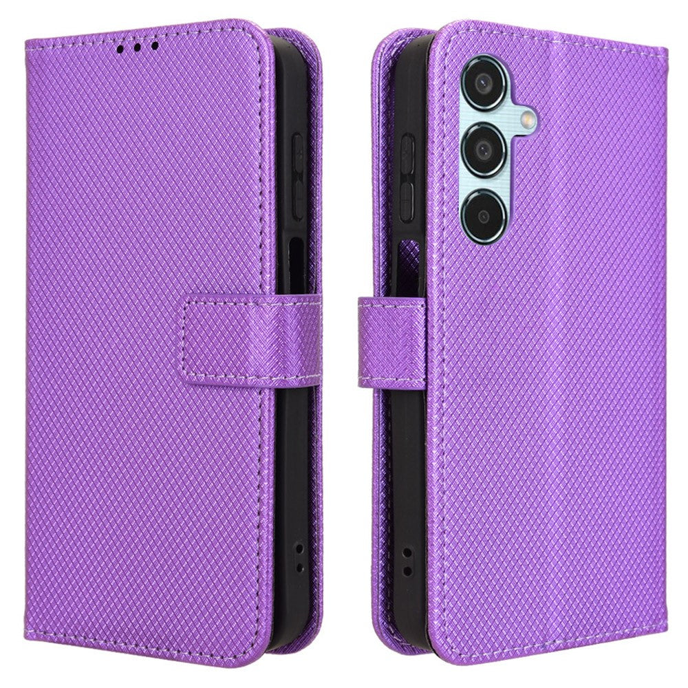 Til Samsung Galaxy M35 5G Cover Diamond Texture PU Læder Telefoncover