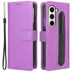 For Samsung Galaxy Z Fold6 5G Case with Pencil Holder, PU Leather Diamond Texture Wallet Phone Cover