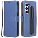 For Samsung Galaxy Z Fold6 5G Case with Pencil Holder, PU Leather Diamond Texture Wallet Phone Cover