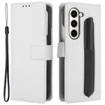 For Samsung Galaxy Z Fold6 5G Case with Pencil Holder, PU Leather Diamond Texture Wallet Phone Cover
