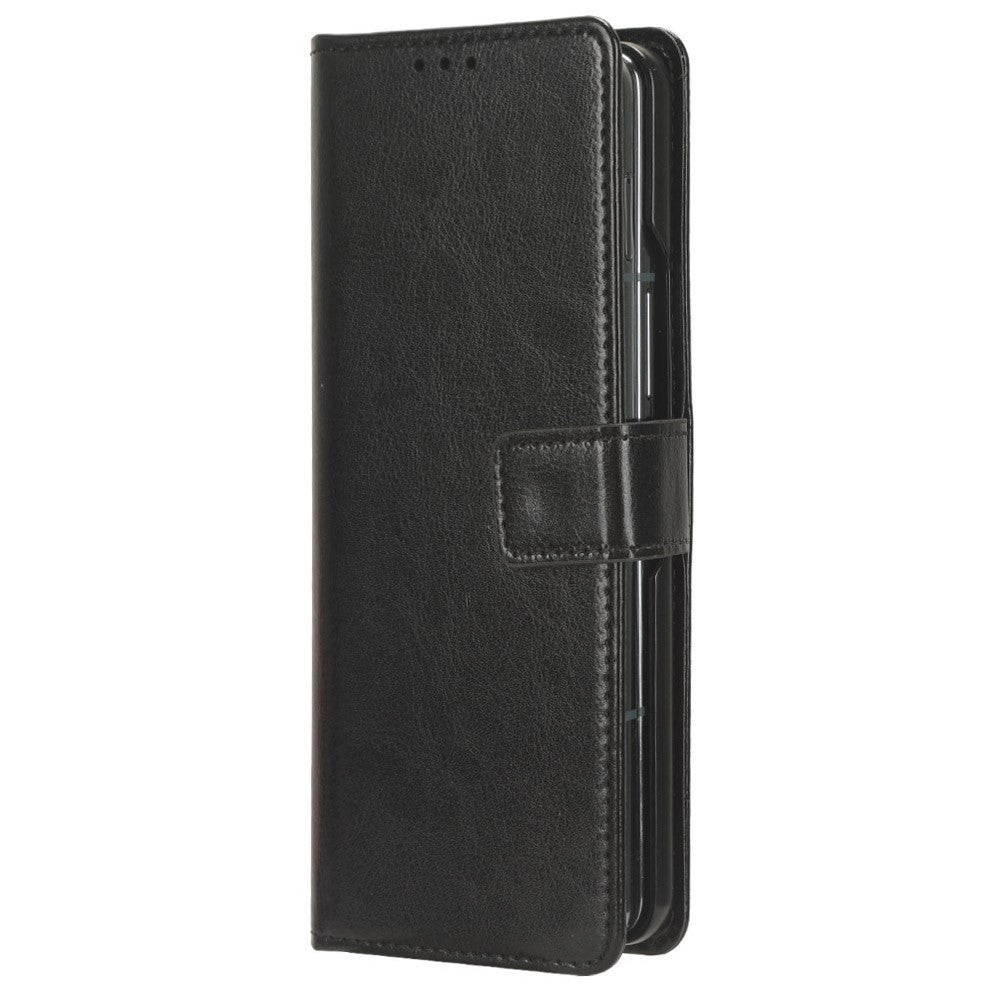 For Samsung Galaxy Z Fold6 5G Phone Case Pencil Slot Stand Leather Cover Crazy Horse Texture