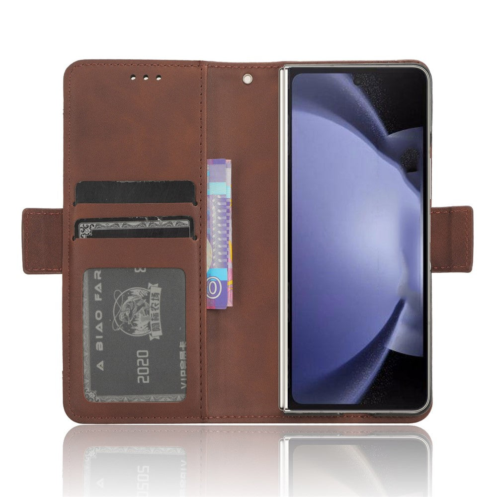 For Samsung Galaxy Z Fold6 5G Stand Case with Pencil Slot Anti-Scratch Leather Phone Cover