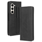 Til Samsung Galaxy Z Fold6 5G Etui med blyantsholder Retro PU-læder telefoncover
