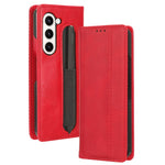 Til Samsung Galaxy Z Fold6 5G Etui med blyantsholder Retro PU-læder telefoncover