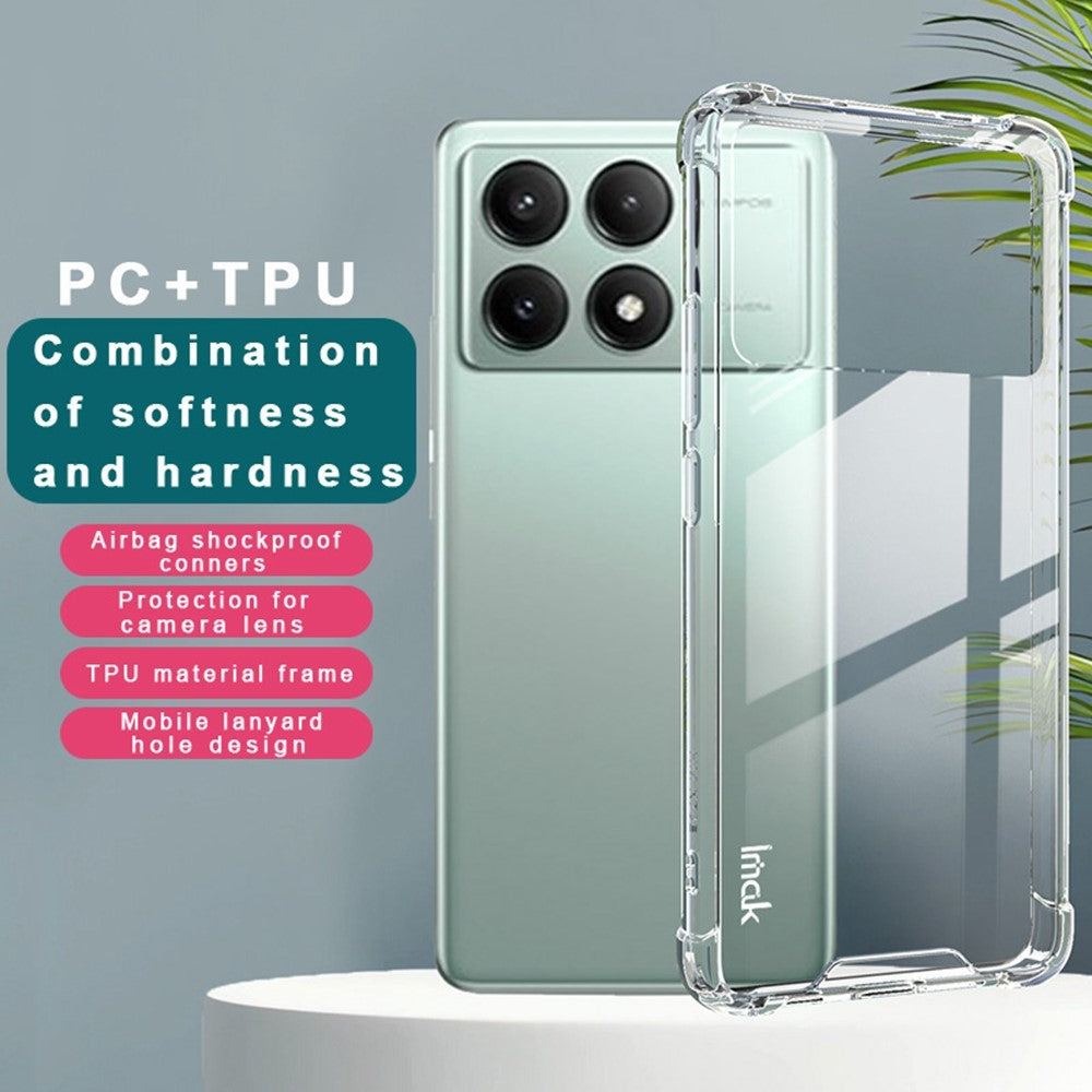 IMAK For Xiaomi Redmi K70E 5G  /  Poco X6 Pro 5G Clear Case PC+TPU Shockproof Phone Cover