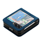 For Samsung Galaxy Z Flip5 5G Crossbody Case PU Leather Triangle Patterns Slim Phone Cover