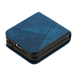 For Samsung Galaxy Z Flip5 5G Crossbody Case PU Leather Triangle Patterns Slim Phone Cover