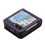 For Samsung Galaxy Z Flip5 5G Case Calf Texture PU Leather Shockproof Phone Cover