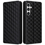 For Samsung Galaxy S24 FE Wallet Case Rhombus Imprint Leather Phone Cover