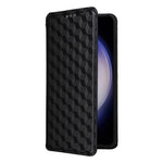For Samsung Galaxy S24 FE Wallet Case Rhombus Imprint Leather Phone Cover