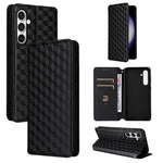 For Samsung Galaxy S24 FE Wallet Case Rhombus Imprint Leather Phone Cover