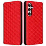 For Samsung Galaxy S24 FE Wallet Case Rhombus Imprint Leather Phone Cover