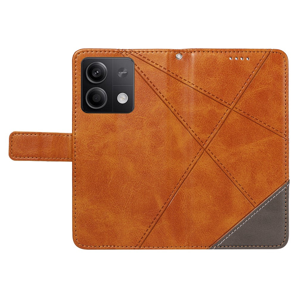 For Xiaomi Redmi Note 13 5G Case Geometric Line Leather Wallet Phone Cover