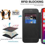 For iPhone 16 Pro Max Magnetic Phone Case RFID Blocking Phone Leather Cover