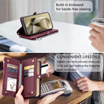 015 Style til Samsung Galaxy A15 5G / A15 4G Lynlås Pung Etui Læder Telefoncover