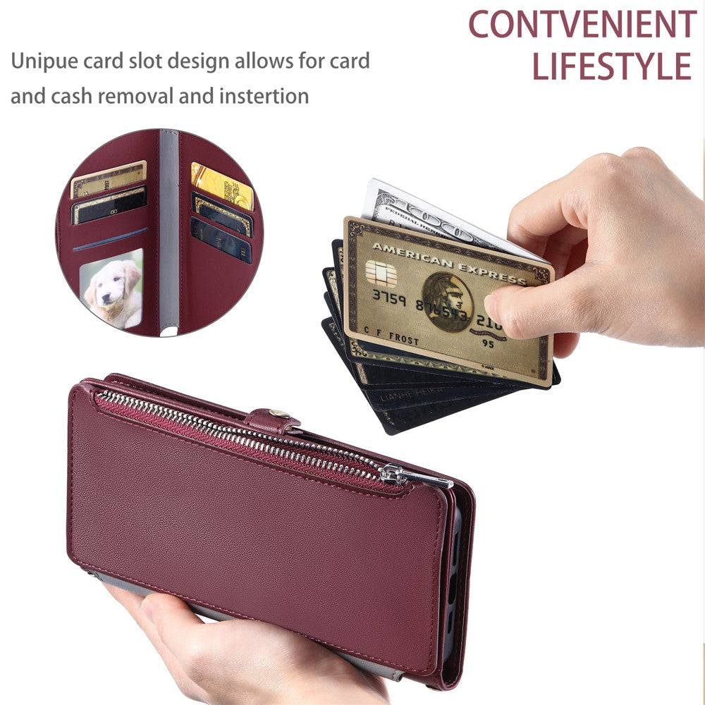 015 Style til Samsung Galaxy A15 5G / A15 4G Lynlås Pung Etui Læder Telefoncover