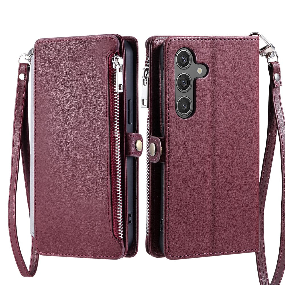 015 Style til Samsung Galaxy A15 5G / A15 4G Lynlås Pung Etui Læder Telefoncover