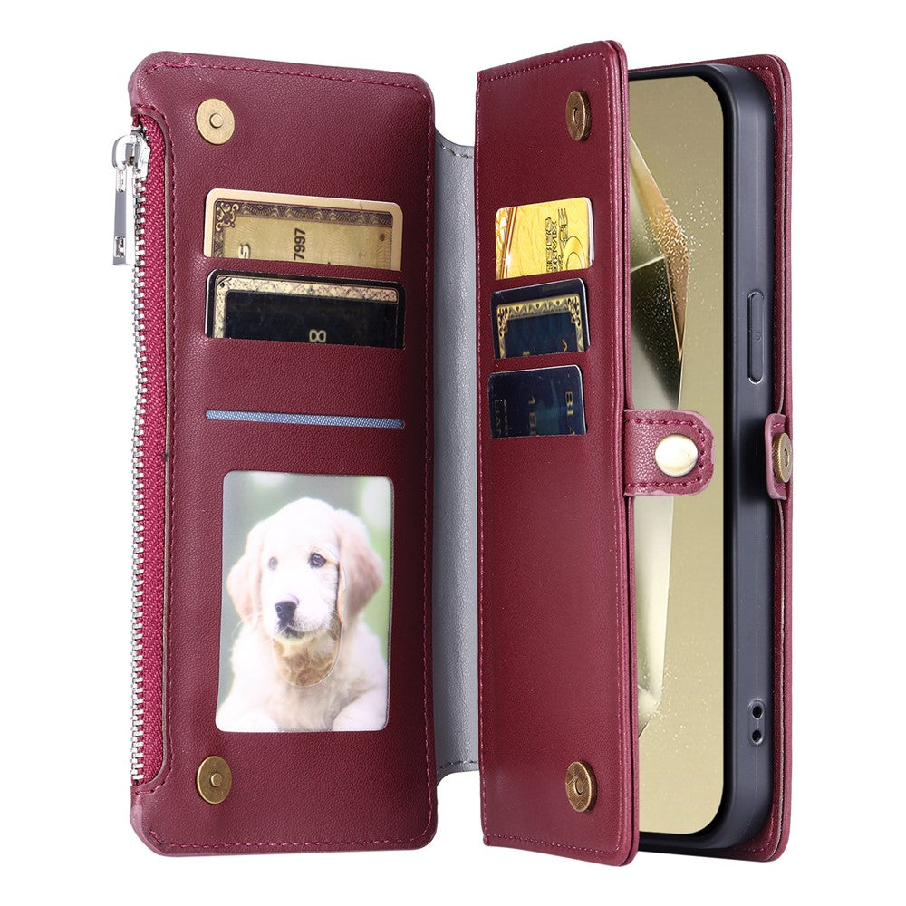 015 Style til Samsung Galaxy A15 5G / A15 4G Lynlås Pung Etui Læder Telefoncover
