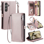 015 Style til Samsung Galaxy A15 5G / A15 4G Lynlås Pung Etui Læder Telefoncover