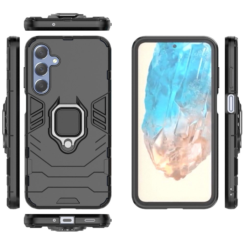 Til Samsung Galaxy M35 5G Cover Ring Kickstand PC+TPU Beskyttende Telefoncover