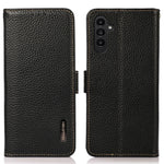 KHAZNEH Til Samsung Galaxy S24 FE Telefoncover RFID-blokerende ægte okselæder flipcover