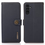 KHAZNEH For Samsung Galaxy S24 FE Case RFID Blocking Genuine Cow Leather RFID Blocking Wallet Phone Cover