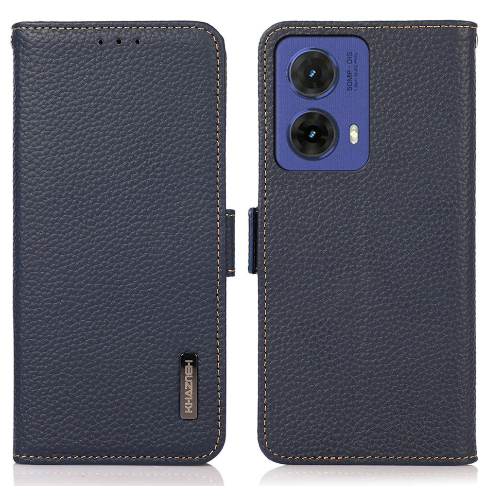 KHAZNEH Til Motorola Moto G85 5G / S50 Neo 5G Etui Ægte Koskind Telefoncover RFID-blokerende