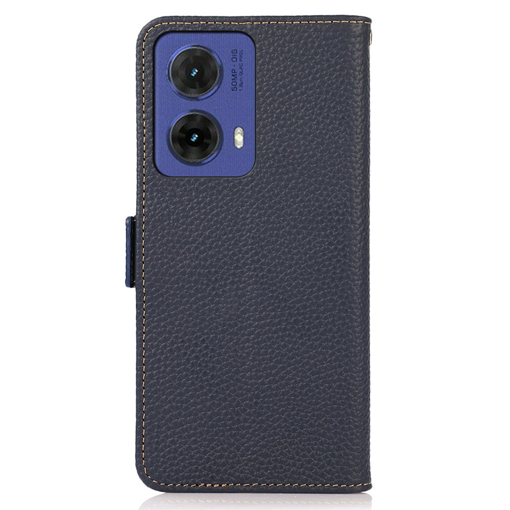 KHAZNEH Til Motorola Moto G85 5G / S50 Neo 5G Etui Ægte Koskind Telefoncover RFID-blokerende