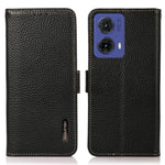KHAZNEH Til Motorola Moto G85 5G / S50 Neo 5G Etui Ægte Koskind Telefoncover RFID-blokerende