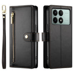 DF-011 For Xiaomi Poco X6 Pro 5G / Redmi K70E 5G Leather Case Zipper Wallet Multiple Card Slots