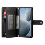 DF-011 For Xiaomi Poco X6 Pro 5G / Redmi K70E 5G Leather Case Zipper Wallet Multiple Card Slots